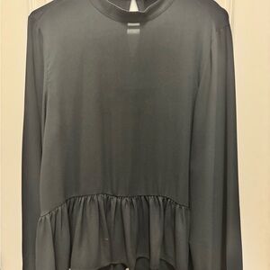 Loft mixed media relaxed peplum top